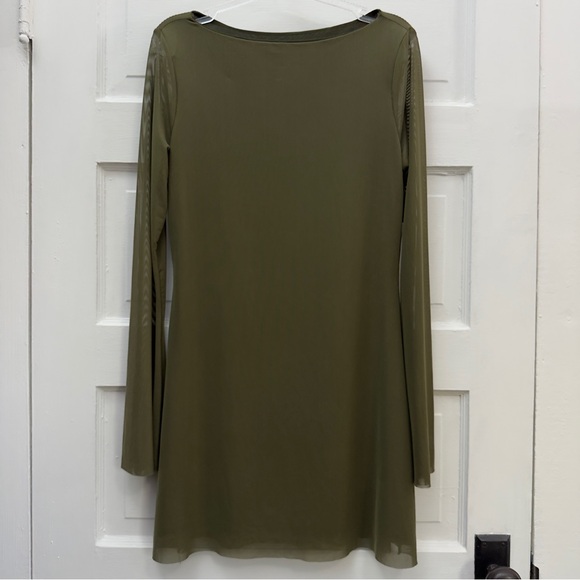 Dresses & Skirts - Sheer Mesh Overlay Tunic Dress Shein Women’s Size L Olive
